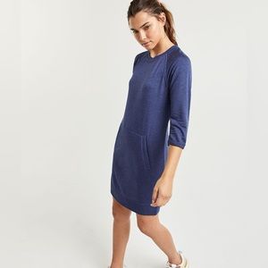 Hyba 3/4 sleeves casual sport dress navy blue